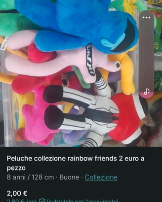 Collezione completa peluche raibow friends