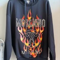 Moschino Couture Mens Black Studded Flame Logo