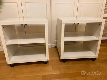 Comodini laccati bianchi ikea con rotelle