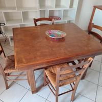 Tavolo rettangolare 130x140cm classico + 4 sedie
