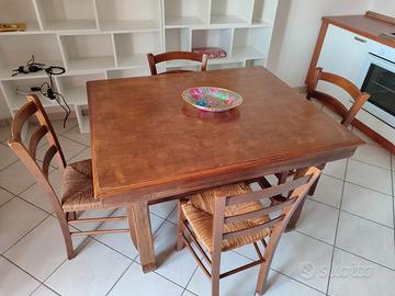 Tavolo rettangolare 130x140cm classico + 4 sedie
