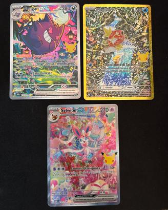 Carte Pokémon Gengar, Magikarp, Sylveon EX 30’ ann