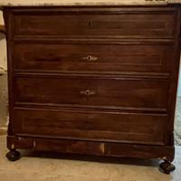 Comò cassettone con piano in marmo – da restaurare