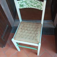Tavolo cucina con 4 sedie legno bianco 