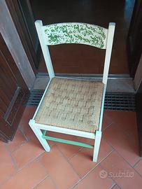 Tavolo cucina con 4 sedie legno bianco 
