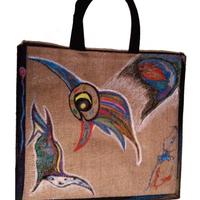 Borse in juta dipinte a mano