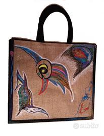 Borse in juta dipinte a mano