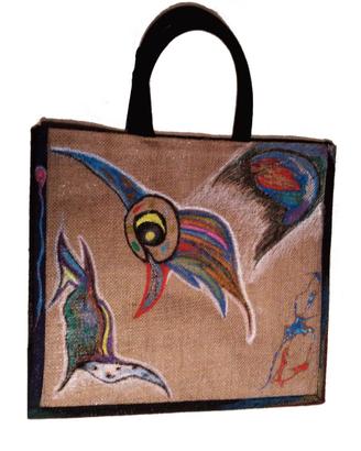 Borse in juta dipinte a mano