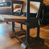 sedia legno e ferro stile cinema anni '20