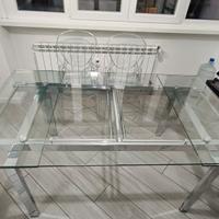 tavolo in vetro temperato allungabile 