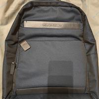 PIQUADRO ZAINO IN TELA BLU INSERTI IN PELLE NERI