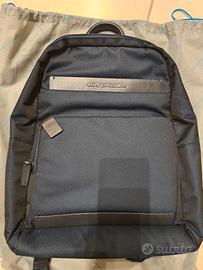 PIQUADRO ZAINO IN TELA BLU INSERTI IN PELLE NERI