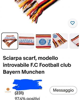 Sciarpa calcio Bayer Munich anni 90 rara