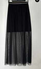 Gonna nera lunga in tulle