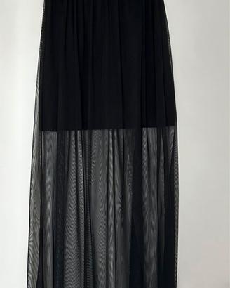 Gonna nera lunga in tulle