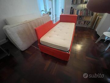 letto singolo con secondo letto estraibile