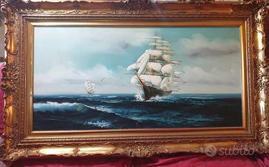 Quadro Olio su Tela "Veliero"