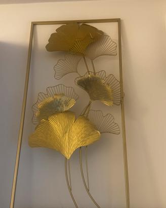 Decorazione da parete in acciaio color oro