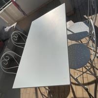 Set tavolo da esterno e 4 sedie piegh. ferro