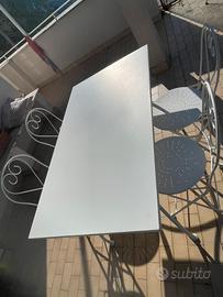 Set tavolo da esterno e 4 sedie piegh. ferro