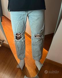 Jeans Bershka strappati denim azzurro taglia EU 38