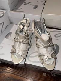 Scarpe satin raso avorio nuovo