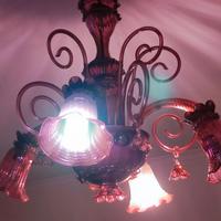 Lampadario soffiato stile murano