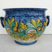 Vaso in ceramica vietrese maiolicato a mano