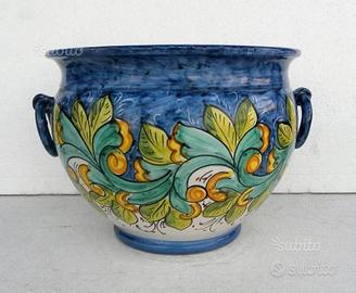 Vaso in ceramica vietrese maiolicato a mano