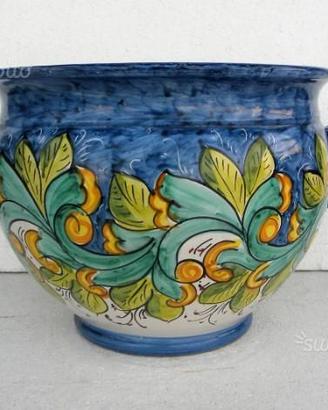 Vaso in ceramica vietrese maiolicato a mano