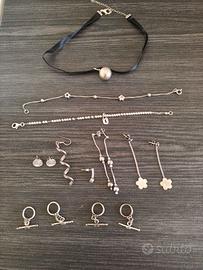 Bijoux set argento 925 orecchini,fermature,braccia