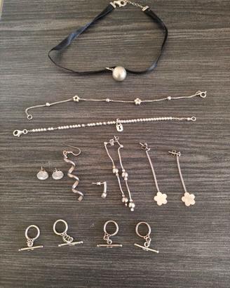 Bijoux set argento 925 orecchini,fermature,braccia