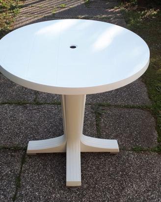 Tavolo da giardino rotondo bianco