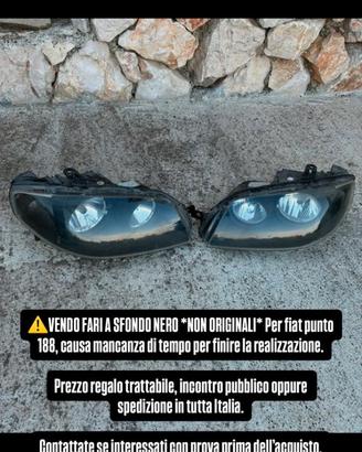 FANALI ANTERIORI FIAT PUNTO 188 SFONDO NERO