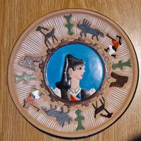 Piatto da parete in ceramica. Artigianato Sardo