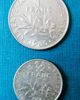 Francia, 1 Franco del 1960 e 1/2 Franco del 1966