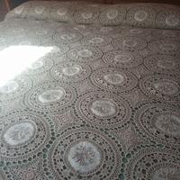 Copriletto doppio matrimoniale uncinetto e ricamo