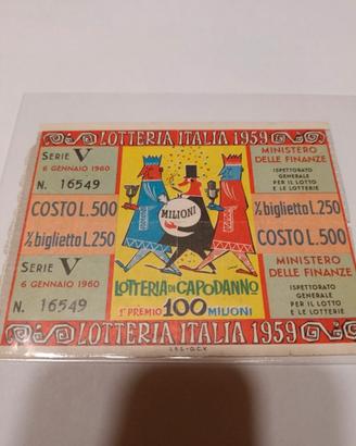 biglietto lotteria Italia 1959