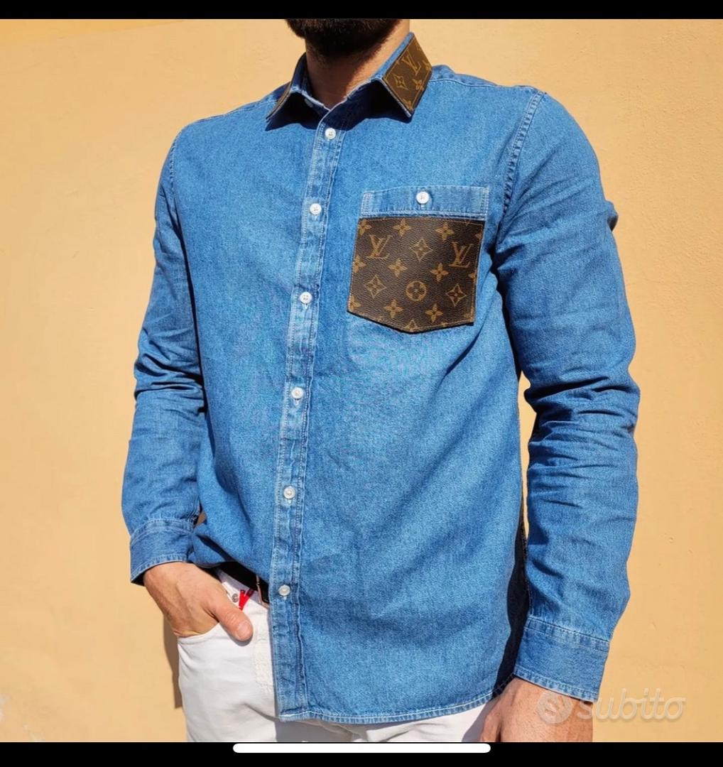 CAMICIA DI JEANS customizzata Louis Vuitton - Abbigliamento e Accessori In  vendita a Lodi