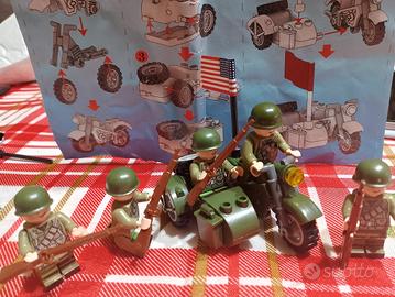 5 minifigure compatibili lego ww2 sidecar 