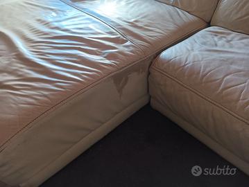  divano in vera pelle con penisola 
