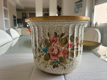 vaso  ceramica  deciorato porta pianta vintage