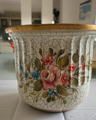 vaso  ceramica  deciorato porta pianta vintage