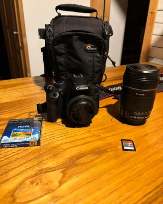 Canon eos 550d +18-135+24mm +borsa lowepro