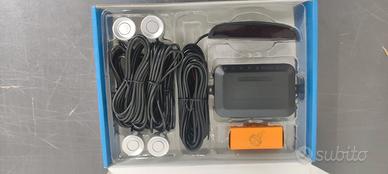 Kit universale 4 sensori parcheggio argento displa