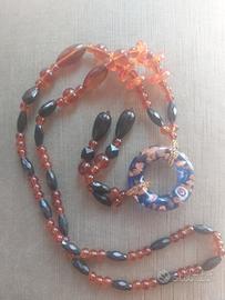 collana con ciondolo in vetro di Murano