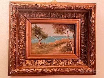 Quadro   “ Piccola  Marina”   olio  su legno firma