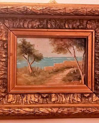 Quadro   “ Piccola  Marina”   olio  su legno firma