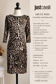 Abito Just Cavalli Animalier Tg. 42 - Come Nuovo