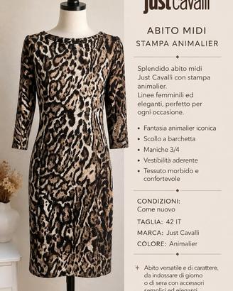 Abito Just Cavalli Animalier Tg. 42 - Come Nuovo